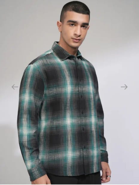 Highlander Mens Blue Checked Relaxed Fit Casual Shirts