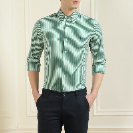 Blue Striped Shirt For Men l  Premium Comfort l US POLO